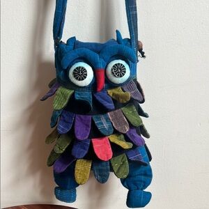 Hand Crafted Multicolor Owl Shoulder Bag